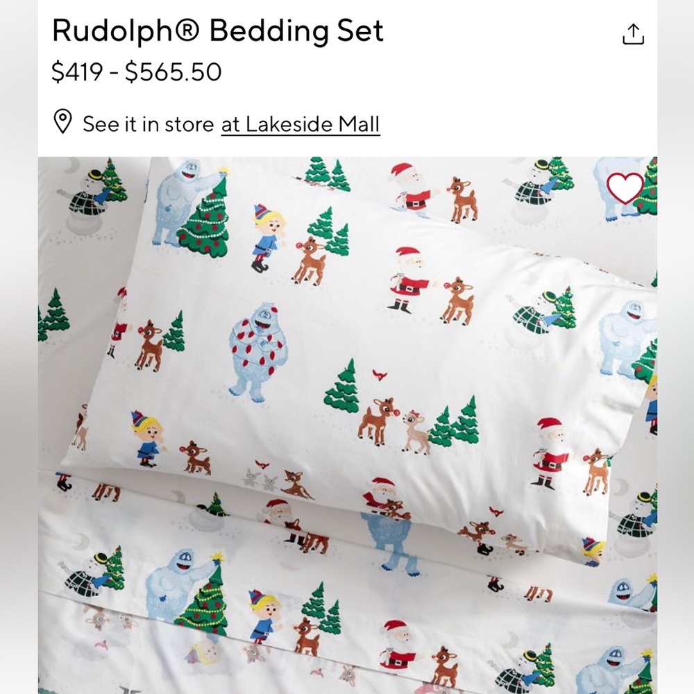 Pottery Barn Kids Toddler Rudolph Sheet Set